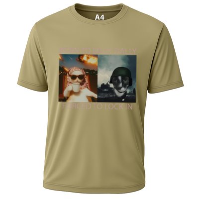 Born To Dilly Dally Forced To Lock In Cat Meme Performance Shirt