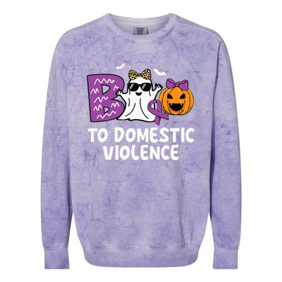 Boo To Domestic Violence Domestic Violence Awareness Colorblast Crewneck Sweatshirt