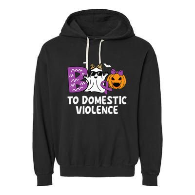 Boo To Domestic Violence Domestic Violence Awareness Garment-Dyed Fleece Hoodie