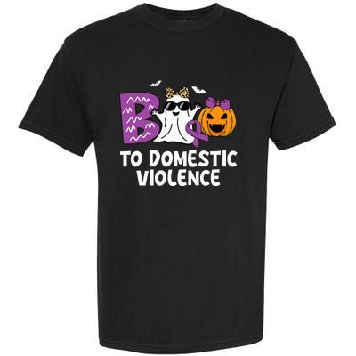 Boo To Domestic Violence Domestic Violence Awareness Garment-Dyed Heavyweight T-Shirt