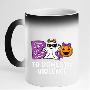 Boo To Domestic Violence Domestic Violence Awareness 11oz Black Color Changing Mug