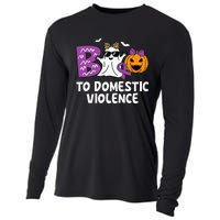 Boo To Domestic Violence Domestic Violence Awareness Cooling Performance Long Sleeve Crew