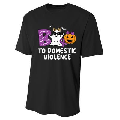 Boo To Domestic Violence Domestic Violence Awareness Performance Sprint T-Shirt