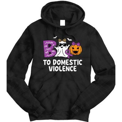 Boo To Domestic Violence Domestic Violence Awareness Tie Dye Hoodie