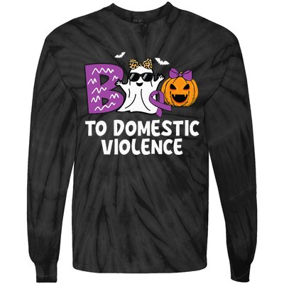 Boo To Domestic Violence Domestic Violence Awareness Tie-Dye Long Sleeve Shirt