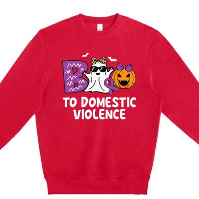 Boo To Domestic Violence Domestic Violence Awareness Premium Crewneck Sweatshirt