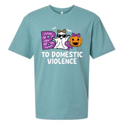 Boo To Domestic Violence Domestic Violence Awareness Sueded Cloud Jersey T-Shirt