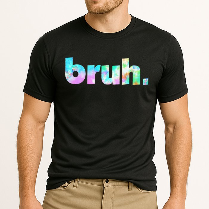 Bruh Tie Dye Brah Bro Dude Greeting Slang Funny Meme Saying  Cooling Performance Crew T-Shirt