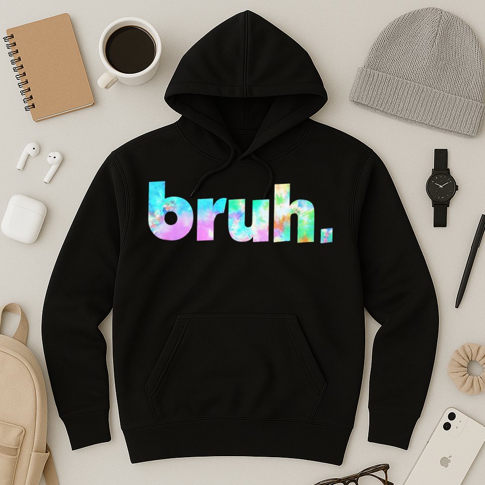 Bruh Tie Dye Brah Bro Dude Greeting Slang Funny Meme Saying  Hoodie
