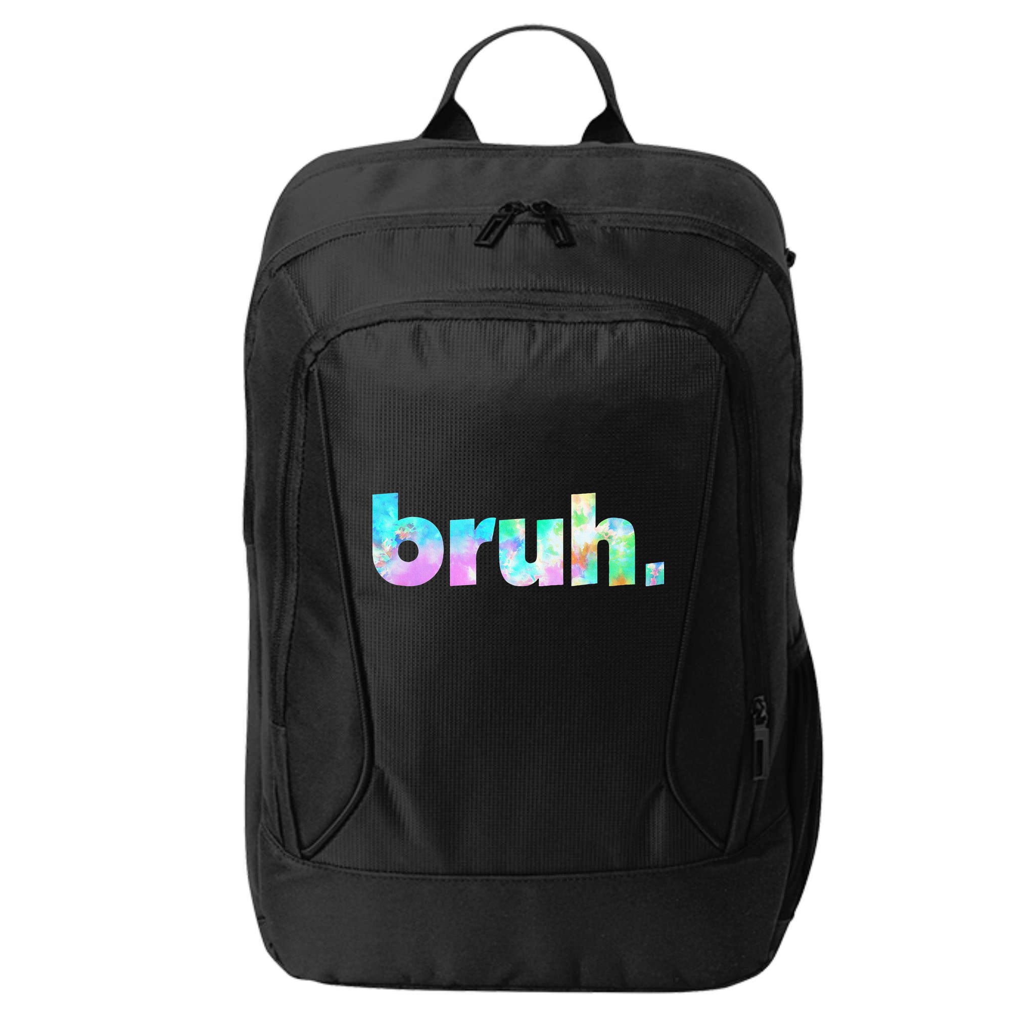 Bruh Tie Dye Brah Bro Dude Greeting Slang Funny Meme Saying  City Backpack