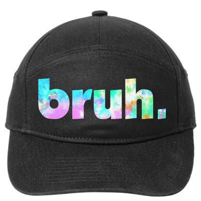 Bruh Tie Dye Brah Bro Dude Greeting Slang Funny Meme Saying  7-Panel Snapback Hat