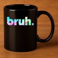 Bruh Tie Dye Brah Bro Dude Greeting Slang Funny Meme Saying  11oz C Handle Ceramic Mug