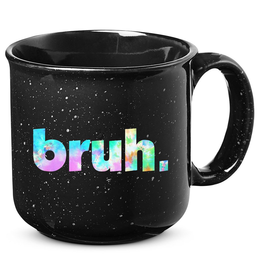 Bruh Tie Dye Brah Bro Dude Greeting Slang Funny Meme Saying  15oz Campfire Ceramic Mug