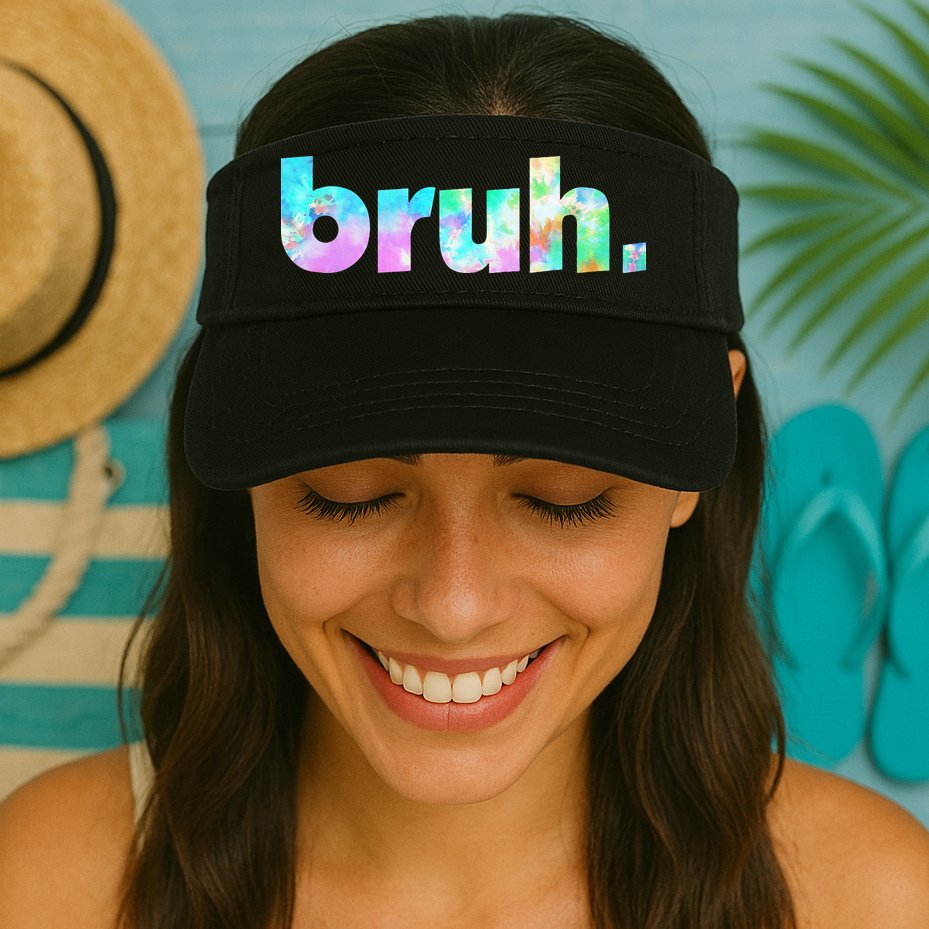 Bruh Tie Dye Brah Bro Dude Greeting Slang Funny Meme Saying  Visor
