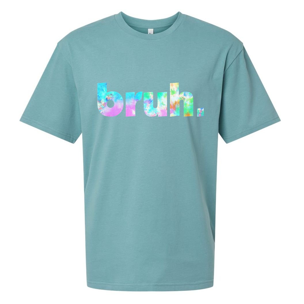 Bruh Tie Dye Brah Bro Dude Greeting Slang Funny Meme Saying  Sueded Cloud Jersey T-Shirt