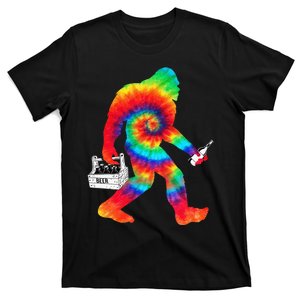 Bigfoot Tie Dye Beer 4th Of July Patriotic Sasquatch T-Shirt