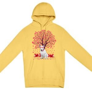 Bull Terrier Dog Lover Heart Tree Bull Terrier Valentine Meaningful Gift Premium Pullover Hoodie