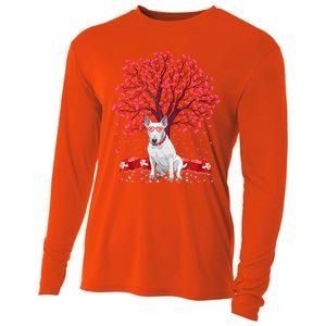 Bull Terrier Dog Lover Heart Tree Bull Terrier Valentine Meaningful Gift Cooling Performance Long Sleeve Crew