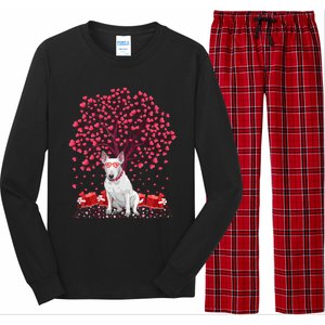 Bull Terrier Dog Lover Heart Tree Bull Terrier Valentine Meaningful Gift Long Sleeve Pajama Set