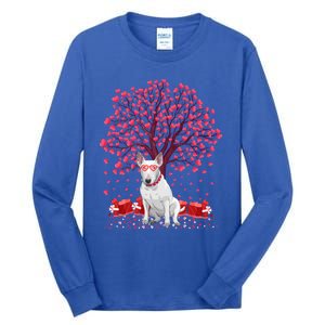 Bull Terrier Dog Lover Heart Tree Bull Terrier Valentine Meaningful Gift Tall Long Sleeve T-Shirt