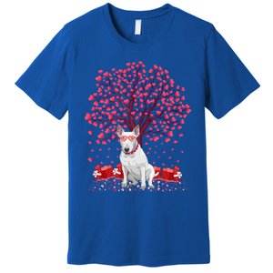 Bull Terrier Dog Lover Heart Tree Bull Terrier Valentine Meaningful Gift Premium T-Shirt