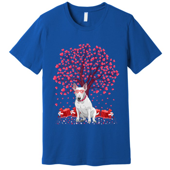 Bull Terrier Dog Lover Heart Tree Bull Terrier Valentine Meaningful Gift Premium T-Shirt