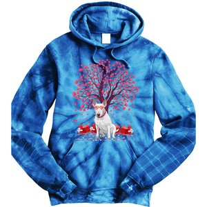 Bull Terrier Dog Lover Heart Tree Bull Terrier Valentine Meaningful Gift Tie Dye Hoodie