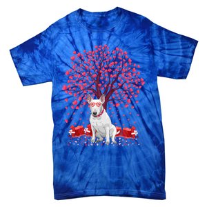 Bull Terrier Dog Lover Heart Tree Bull Terrier Valentine Meaningful Gift Tie-Dye T-Shirt