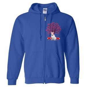 Bull Terrier Dog Lover Heart Tree Bull Terrier Valentine Meaningful Gift Full Zip Hoodie