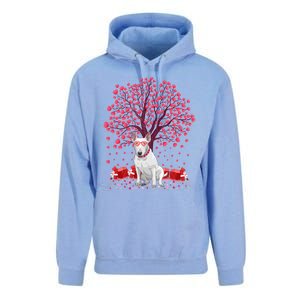 Bull Terrier Dog Lover Heart Tree Bull Terrier Valentine Meaningful Gift Unisex Surf Hoodie