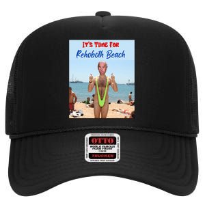 Biden Trump Debate 2024 Result It Is Time For Rehobeth Beach High Crown Mesh Back Trucker Hat