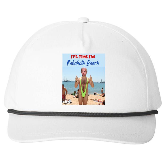 Biden Trump Debate 2024 Result It Is Time For Rehobeth Beach Snapback Five-Panel Rope Hat