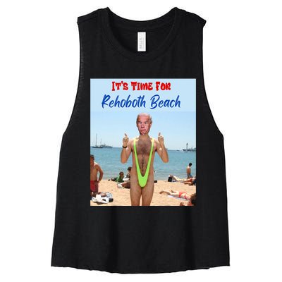 Biden Trump Debate 2024 Result It Is Time For Rehobeth Beach Women's Racerback Cropped Tank