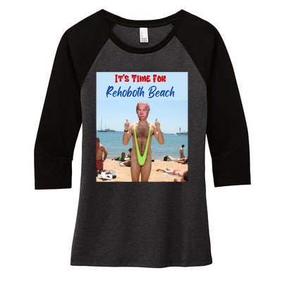 Biden Trump Debate 2024 Result It Is Time For Rehobeth Beach Women's Tri-Blend 3/4-Sleeve Raglan Shirt