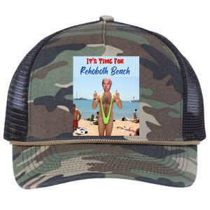 Biden Trump Debate 2024 Result It Is Time For Rehobeth Beach Retro Rope Trucker Hat Cap