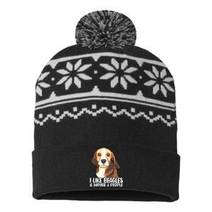 Beagle T Dog Lover Tee Funny Beagle Beagle USA-Made Snowflake Beanie