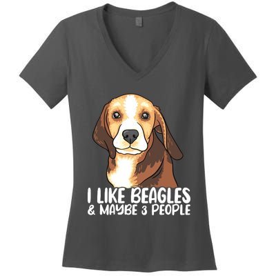 Beagle T Dog Lover Tee Funny Beagle Beagle Women's V-Neck T-Shirt