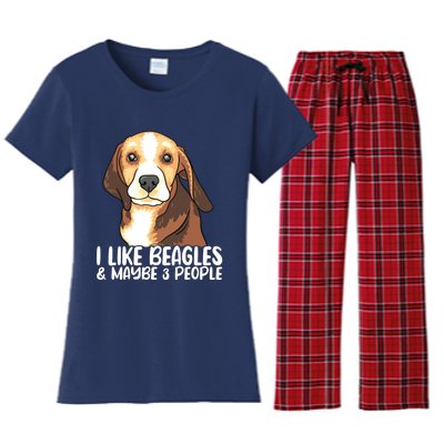 Beagle T Dog Lover Tee Funny Beagle Beagle Women's Flannel Pajama Set