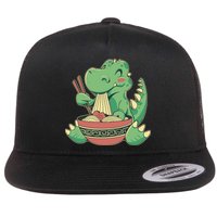 Baby Trex Eating Ramen Noodles Flatbill Hat