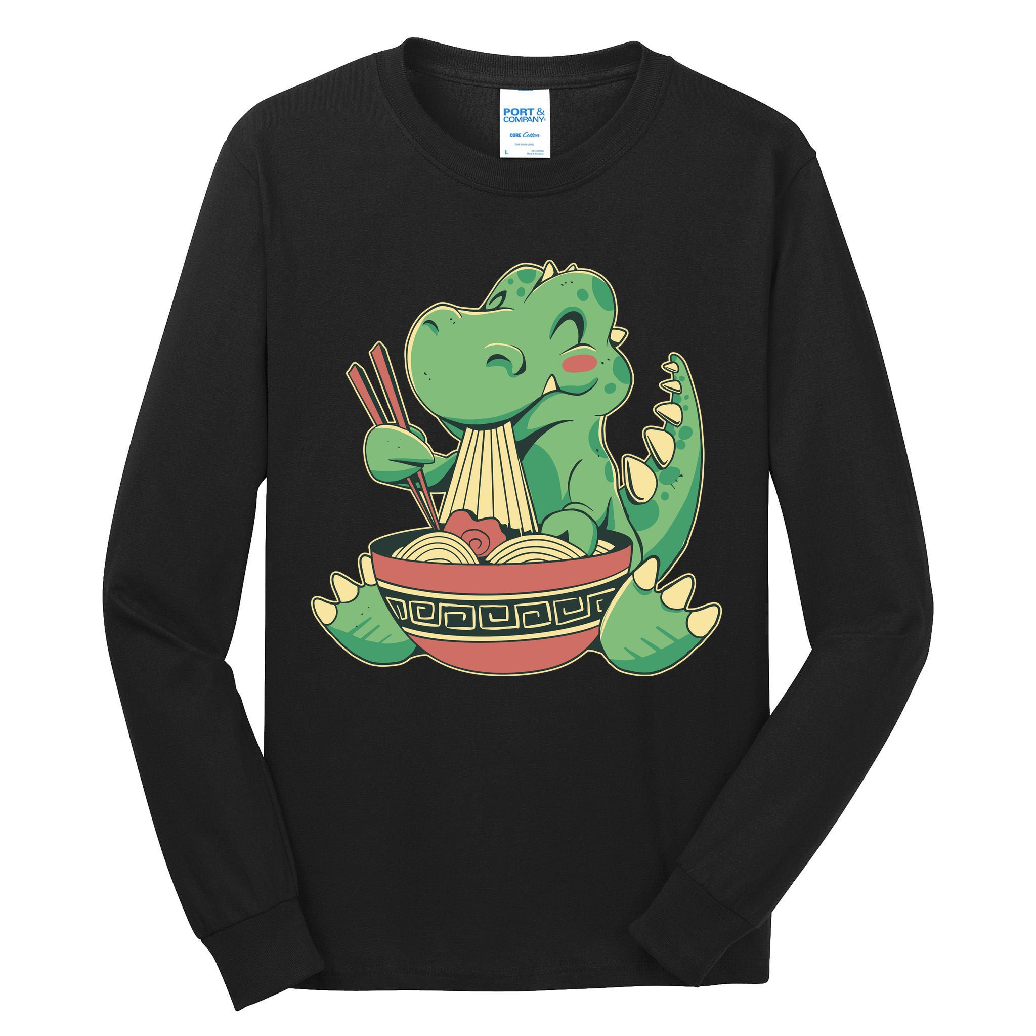 Baby Trex Eating Ramen Noodles Tall Long Sleeve T-Shirt