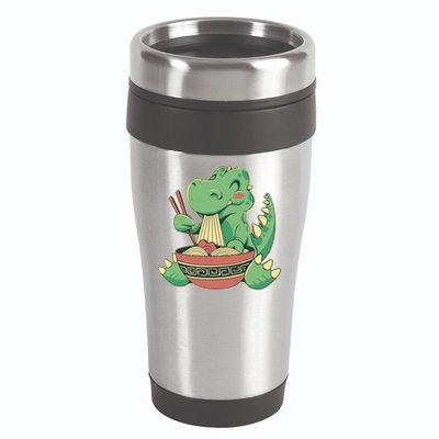 Baby Trex Eating Ramen Noodles 16oz Travel Tumbler
