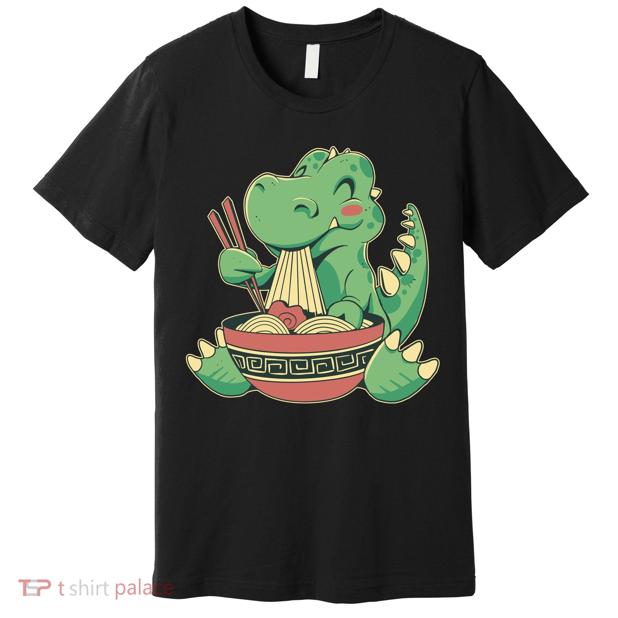 Baby Trex Eating Ramen Noodles Premium T-Shirt