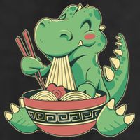 Baby Trex Eating Ramen Noodles Trucker Hat
