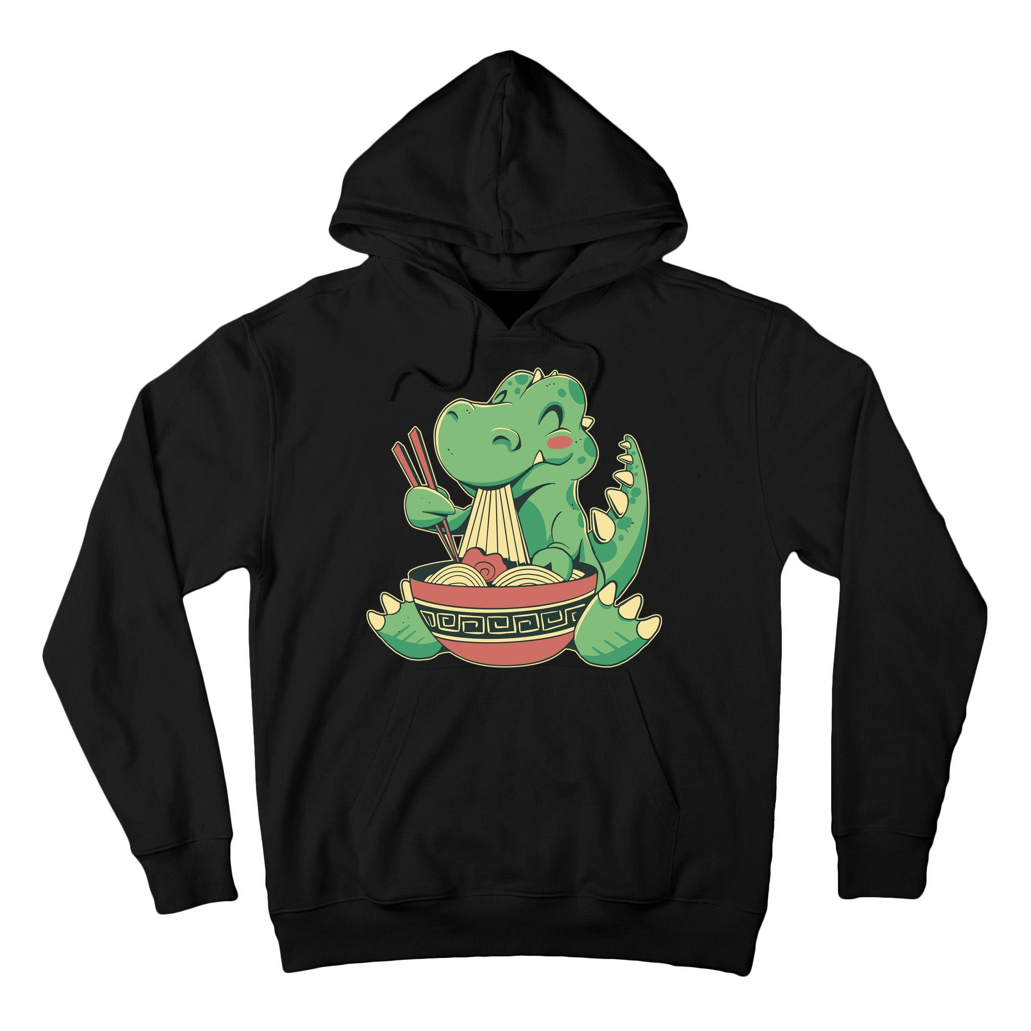 Baby Trex Eating Ramen Noodles Tall Hoodie