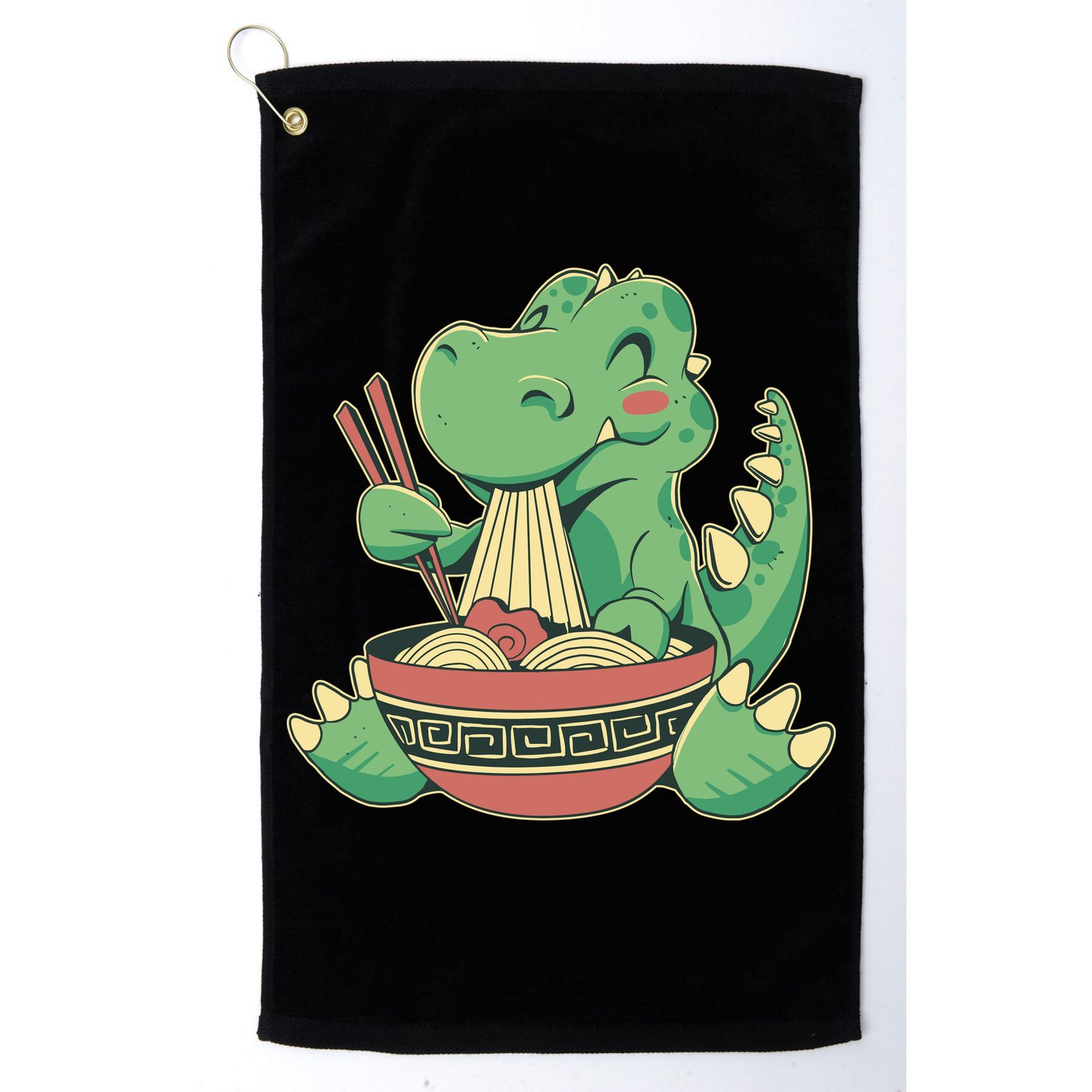Baby Trex Eating Ramen Noodles Golf Towel