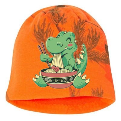 Baby Trex Eating Ramen Noodles Kati - Camo Knit Beanie