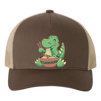 Baby Trex Eating Ramen Noodles Yupoong Adult 5-Panel Trucker Hat