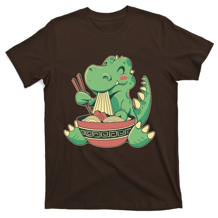 Baby Trex Eating Ramen Noodles T-Shirt