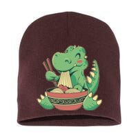 Baby Trex Eating Ramen Noodles Short Acrylic Beanie