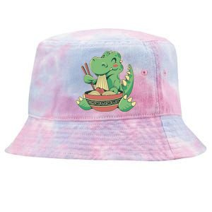 Baby Trex Eating Ramen Noodles Tie-Dyed Bucket Hat